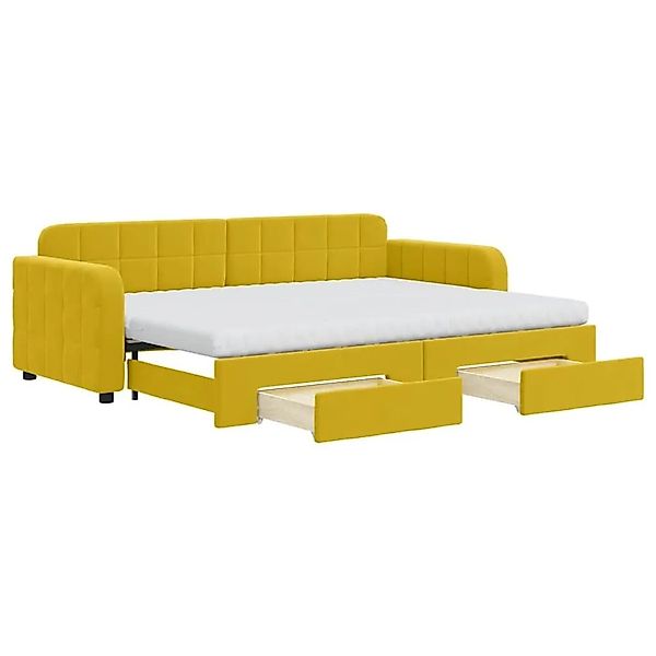 vidaXL Tagesbett Ausziehbar mit Schubladen Gelb 80x200 cm Samt 3196999 günstig online kaufen