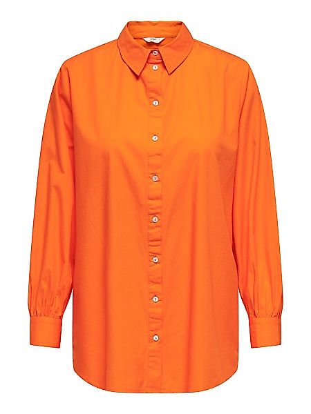 ONLY Loose Fit Langarmhemd Damen Orange günstig online kaufen
