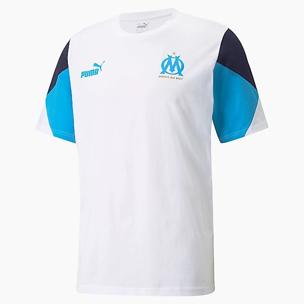 PUMA OM FtblCulture Herren Fußball-T-Shirt | Mit Aucun | Weiß/Blau | Größe: günstig online kaufen