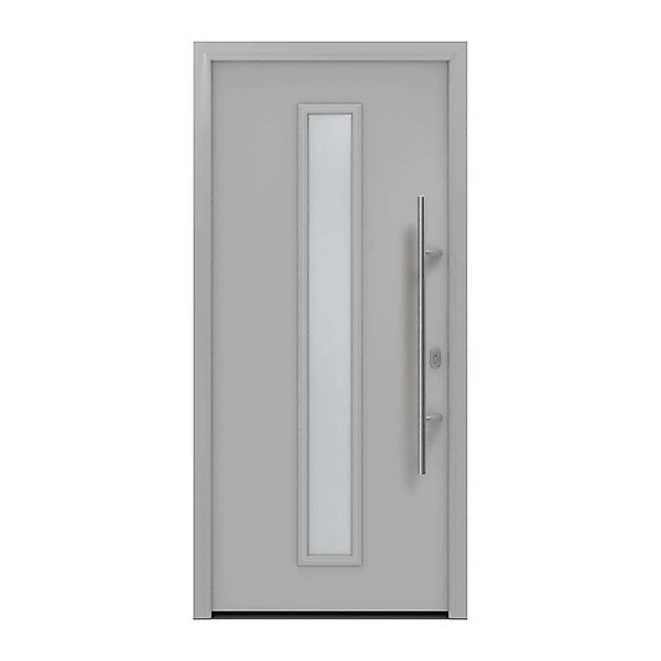EcoStar Haustür Isopro IP 020S Weißaluminium 110 cm x 210 cm DIN R günstig online kaufen