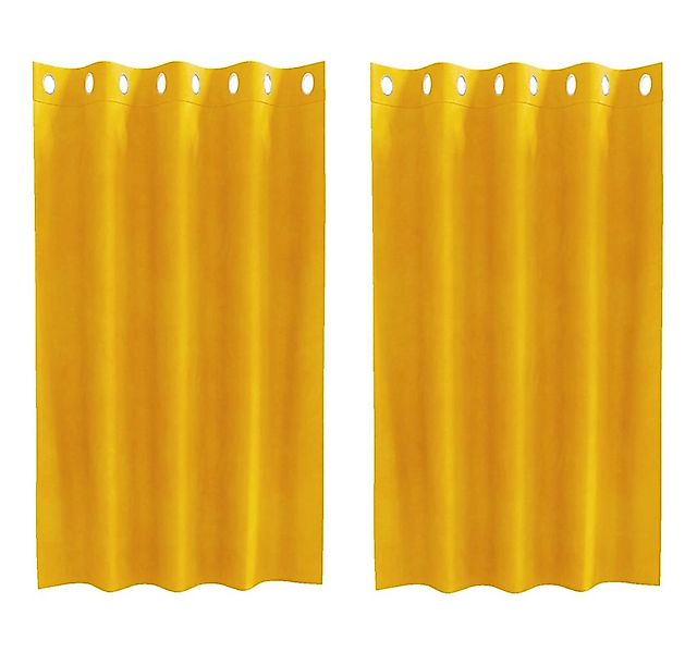vidaXL Vorhang Verdunkelungsvorhänge 2 pcs Senfgelb 140 x 140 cm Samt (2 St günstig online kaufen