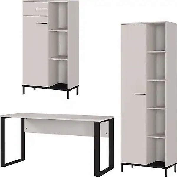 GERMANIA Büromöbel-Set »GW-Rovigo« 3 Stk. tlg. Schreibtisch mit Knieblende, günstig online kaufen