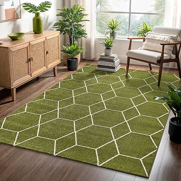 Sanat Teppich "Trellis" rechteckig 10 mm Höhe Kurzflor, skandi, boho, auch günstig online kaufen