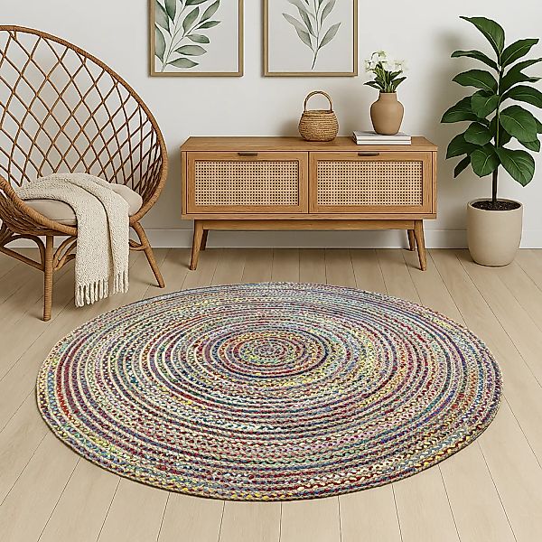 Myflair Möbel & Accessoires Teppich "Boho Breeze" rund 10 mm Höhe Juteteppi günstig online kaufen