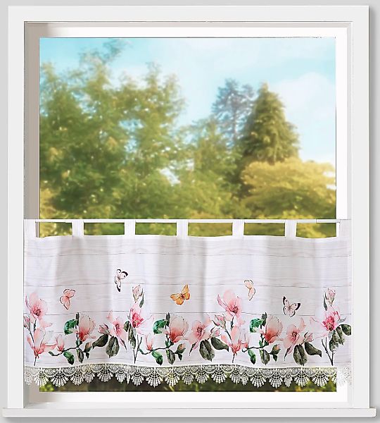 Weckbrodt Scheibengardine "Thalia" Schlaufen 1 Stk. tlg. Bistro, Microsatin günstig online kaufen
