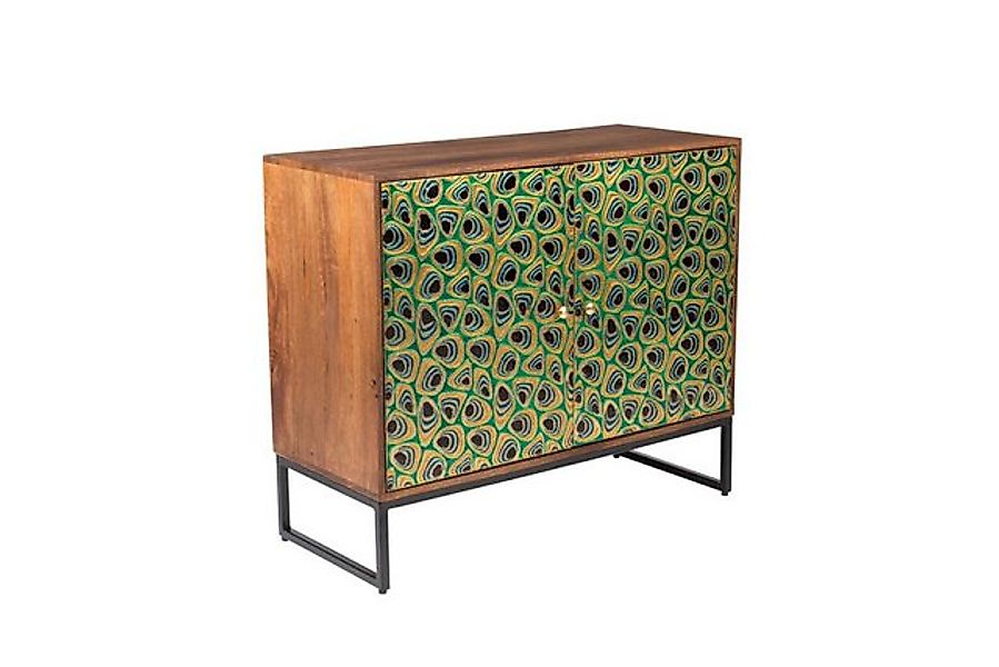 Dutchbone Stauraumschrank Sideboard Vintage Meena Mangoholz Metall Peacock günstig online kaufen