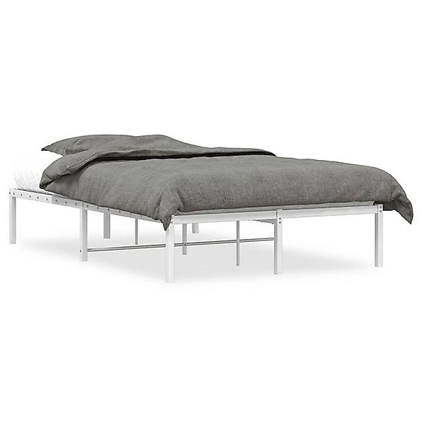 vidaXL Bettgestell, Bettrahmen Metall Weiß 120x200 cm günstig online kaufen
