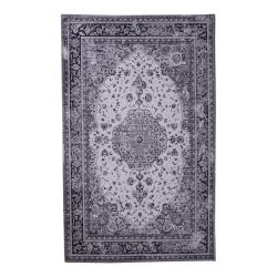 Orientalischer Kurzflor Teppich in Schwarz Weiß günstig online kaufen