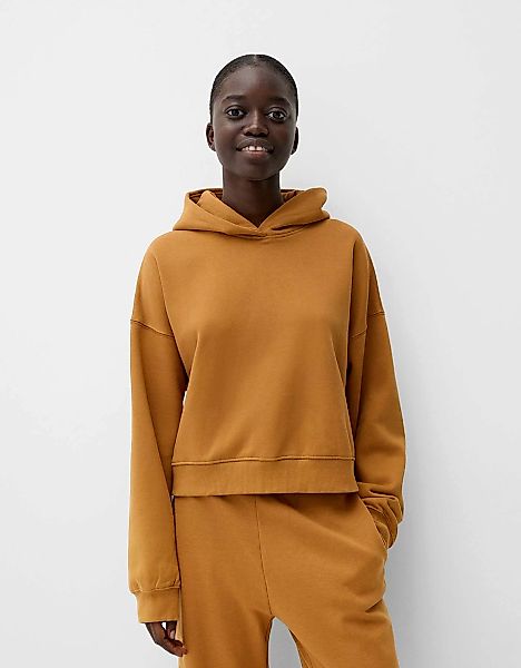 Bershka Hoodie Aus Plüsch Damen Xl Hellbraun günstig online kaufen