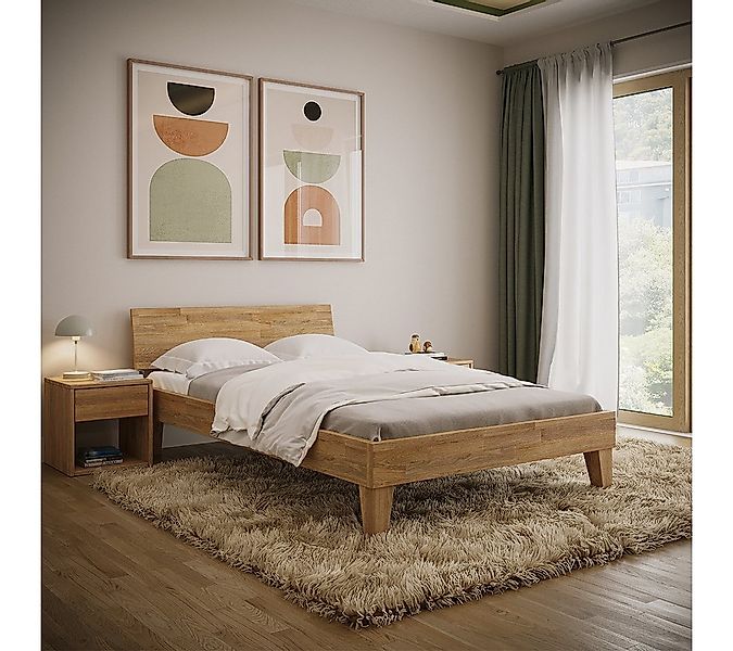 skølm Massivholzbett Asgard aus Eiche (geölt), Holzbett verfügbar in 120/14 günstig online kaufen