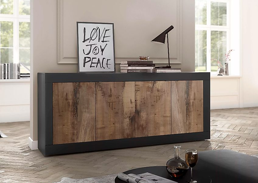 INOSIGN Sideboard "Basic Breite 207 cm, Kommode 4 Türen, Anrichte,", Metall günstig online kaufen