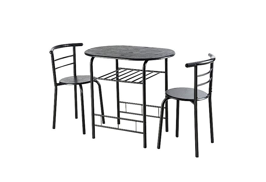 COSTWAY Küchentisch, mit Stühlen für 2, Esspruppe mit Stauraum, platzsparen günstig online kaufen