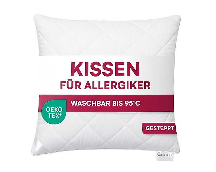 Clinotest Kopfkissen Polykissen Gesteppt, Füllung: 120g, Bezug: Polyester, günstig online kaufen
