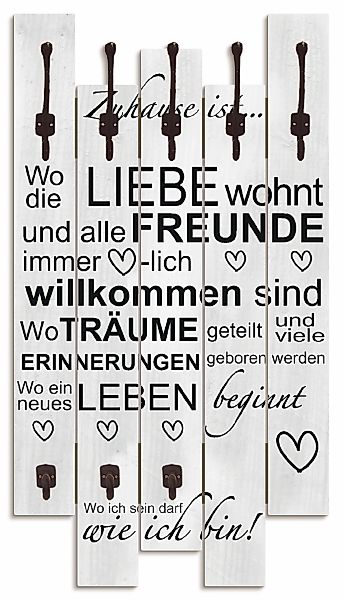 Artland Garderobenleiste »Wo die Liebe wohnt«, teilmontiert günstig online kaufen
