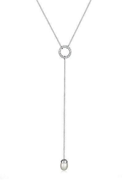 Elli Perlenkette "Y-Kette Kristalle Perle 925 Silber" günstig online kaufen