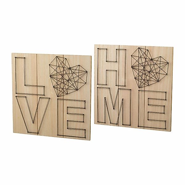 Creativ home Holzbild, (Set, 2 St.), Wanddeko, aus Holz, mit Schriftzug günstig online kaufen