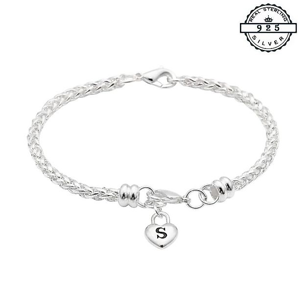 Taffstyle Silberarmband Armband 925 Sterling Silber Herz Anhänger geflochte günstig online kaufen