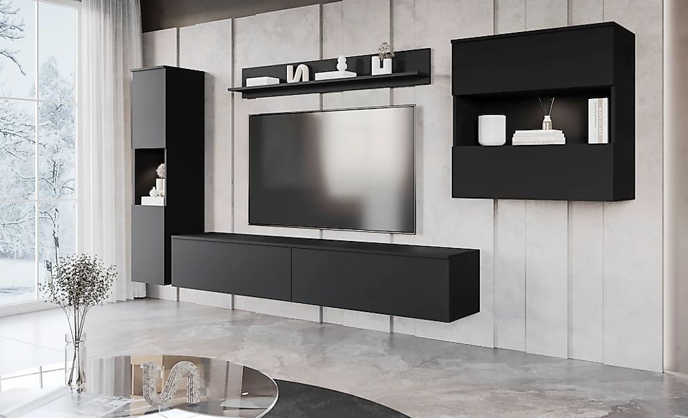 INOSIGN Wohnwand "PARIS, Vitrine Türanschlag links/rechts wechselbar", (Kom günstig online kaufen