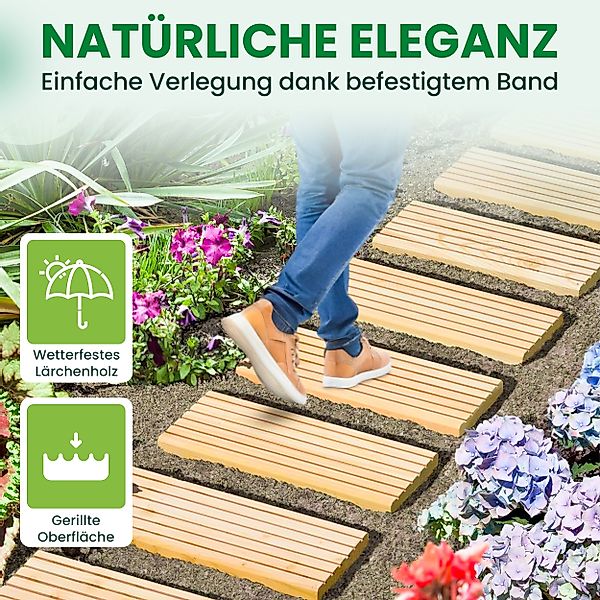 Gartenwelt Riegelsberger Holzfliesen Rollweg aus Lärche günstig online kaufen