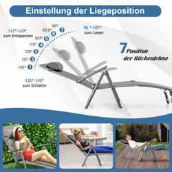 COSTWAY Gartenliege Sonnenliege, klappbar, 7-fach verstellbar, günstig online kaufen