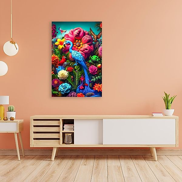 queence Acrylglasbild »Plastischer Garten Eden«, Vögel-Vogelbilder-Fantasy- günstig online kaufen