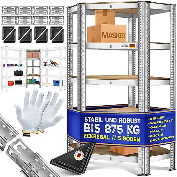 MASKO Schwerlastregal, Eckregal Lagerregal Schwerlastregal, Kellerregal, günstig online kaufen