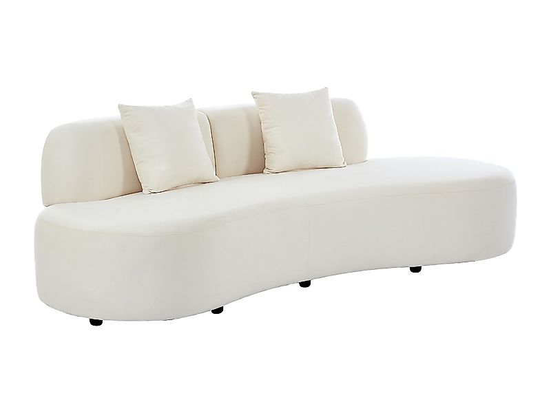 Sofa 3-Sitzer - Samt - Beige - BASILIANA günstig online kaufen