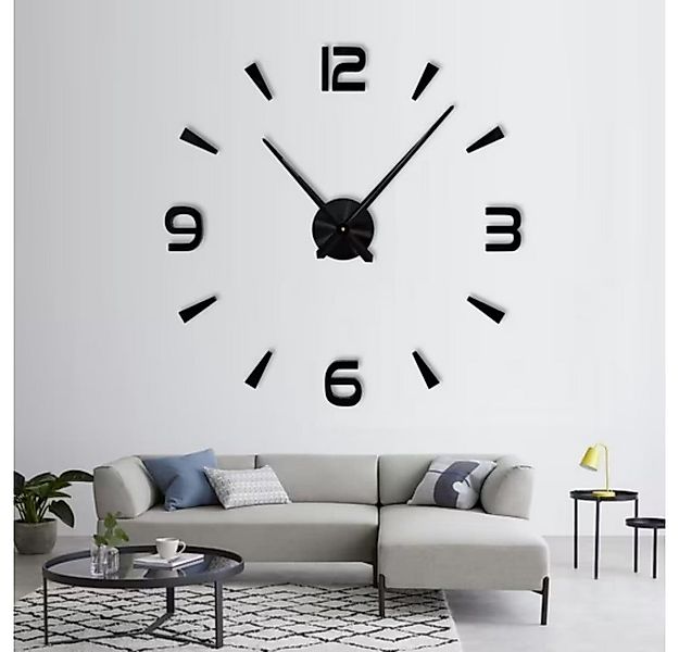 POPOLIC Wanduhr 80-130cm große einfache Wanduhr 3D Digital Silent DIY Acryl günstig online kaufen