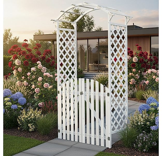 Mucola Rosenbogen Rosenbogen mit Tür Spalier Rankgitter Torbogen Rankhilfe günstig online kaufen