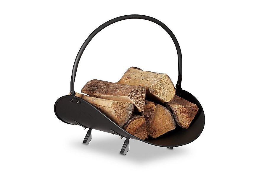relaxdays Kaminholzkorb schwarz günstig online kaufen
