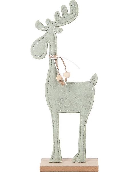Trend Line Weihnachtsfigur Dekoaufsteller Rentier Holz 27 x 12 cm grün natu günstig online kaufen