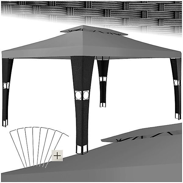 tectake Pavillon Rattan Gartenpavillon, mit 0 günstig online kaufen