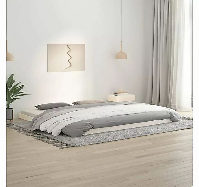 furnicato Bett Massivholzbett Weiß 200x200 cm Kiefer günstig online kaufen