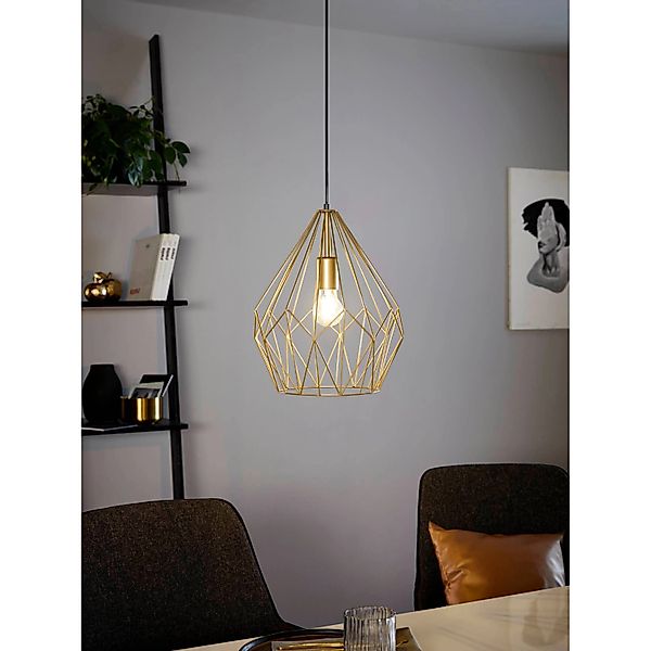 Eglo Hängeleuchte Carlton 1-flammig Goldfarben E27 60 W günstig online kaufen