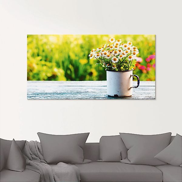 Artland Glasbild "Frühlingsgarten mit Echter Kamille" Blumen 1 Stk. tlg. in günstig online kaufen