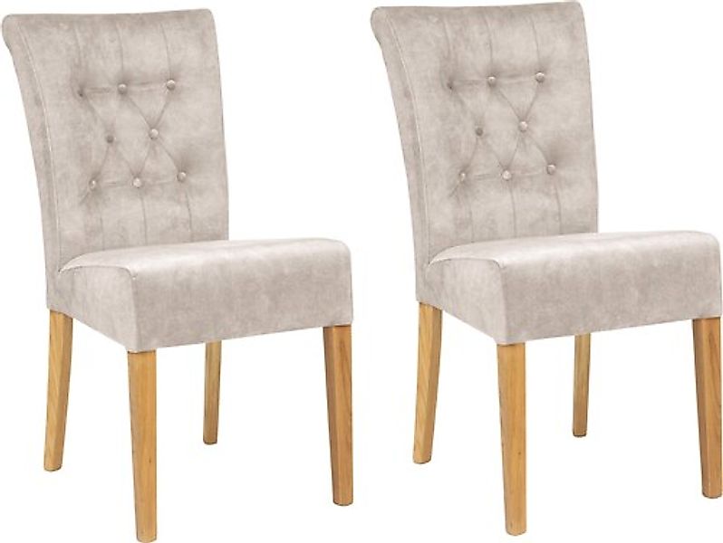 Home affaire Polsterstuhl »Queen« (Set) 2 Stk.Esszimmerstuhl mit Knopfheftu günstig online kaufen