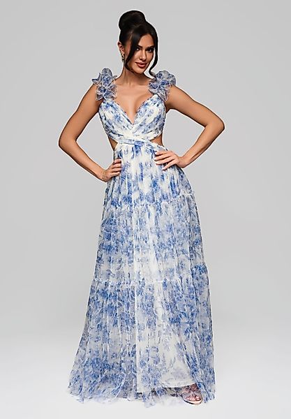OMBRE Abendkleid Langes Chiffonkleid mit floralen günstig online kaufen
