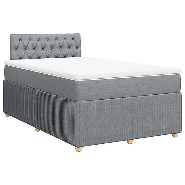 vidaXL Boxspringbett mit Matratze Hellgrau 120x200 cm Stoff 3289730 günstig online kaufen