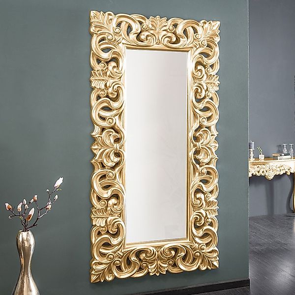 XXL Romantischer Wandspiegel FLORENCE Gold Antik in Barock-Design 180cm x 9 günstig online kaufen