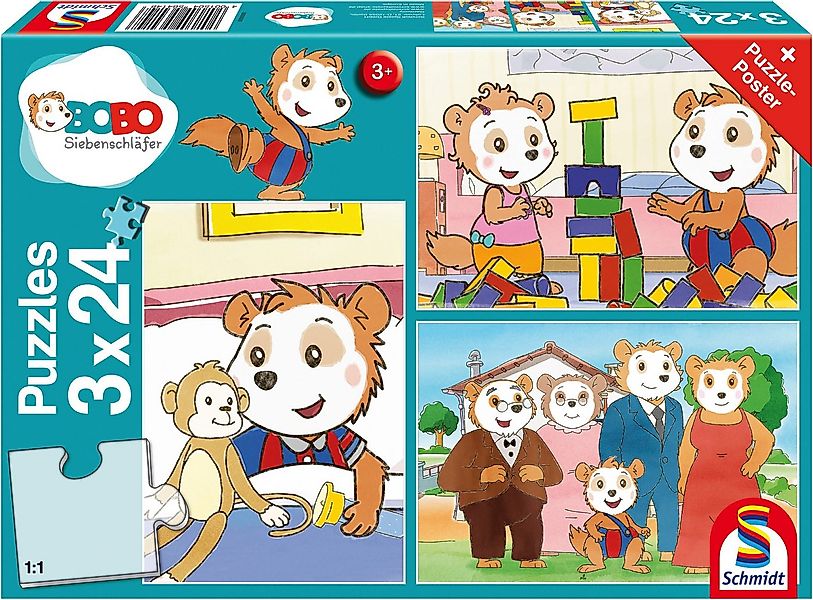 Schmidt Spiele Puzzle Bobo Siebenschläfer, Freunde und Familie, 72 Puzzlete günstig online kaufen