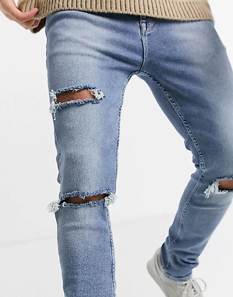 ASOS DESIGN – Enge Jeans mit mehr Elastizität, heller Vintage-Waschung und günstig online kaufen