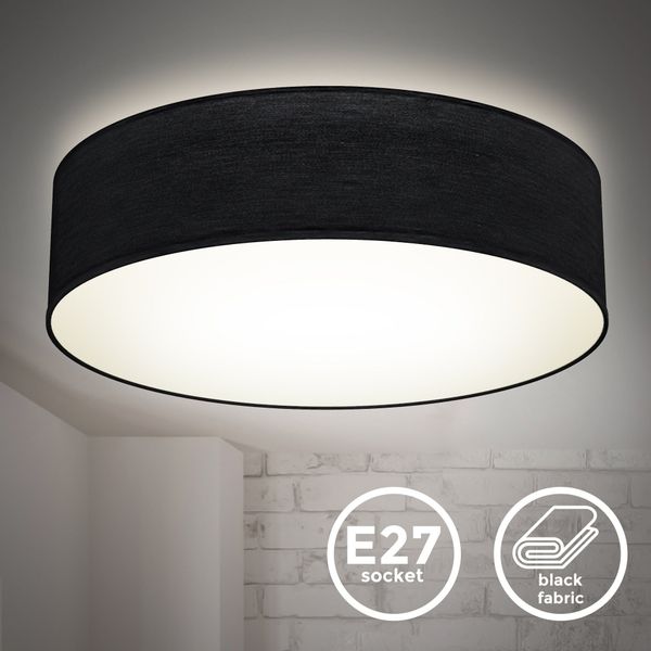 B.K.Licht Deckenleuchte Stoff-Deckenlampe Ø38cm 2-fammig E27 günstig online kaufen