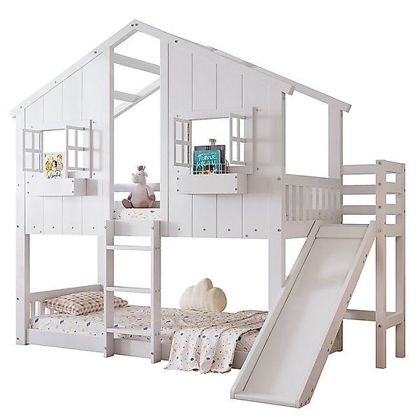 OKWISH Etagenbett Kinderbett,Funktionsbett,Doppelbett,mit Rutsche (Etagenbe günstig online kaufen