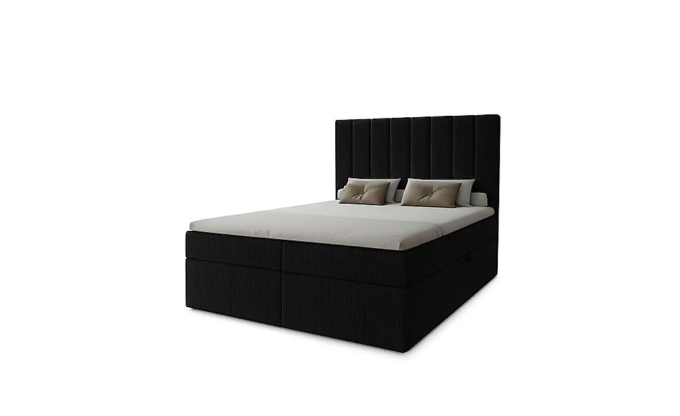 Boxbett mit Stauraum  Cord Nero Box ¦ schwarz ¦ Maße (cm): B: 182 H: 124 Be günstig online kaufen