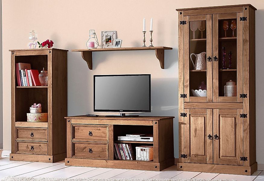 Home affaire Wohnwand Set, 3 Stk. tlg. bestehend aus 1 Vitrine, 1 Lowboard günstig online kaufen