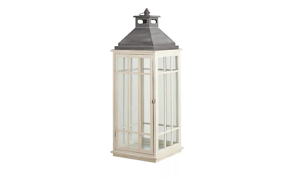 Laterne - weiß - Holz, Glas , Metall - 31,5 cm - 90,5 cm - 31,5 cm - Dekora günstig online kaufen