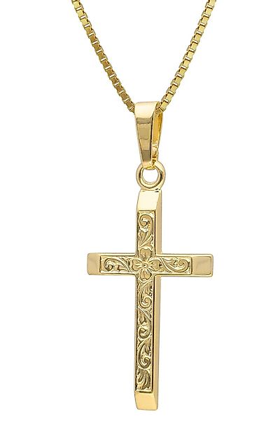 trendor Kette mit Anhänger Kreuz-Anhänger Gold günstig online kaufen