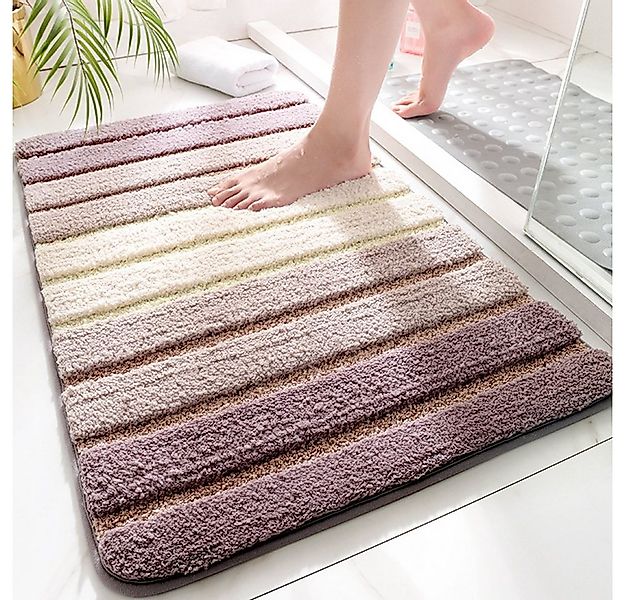 NUODWELL Badematte Badezimmerteppich Rutschfest, Mikrofaser Weich Absorbier günstig online kaufen