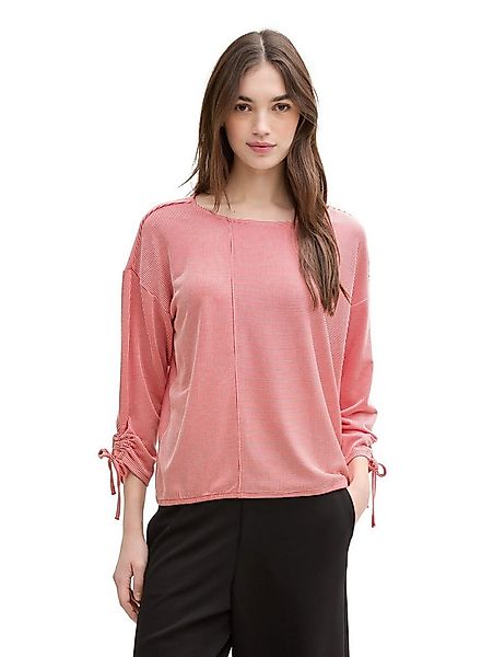 TOM TAILOR Denim 3/4-Arm-Shirt in feiner Rippoptik günstig online kaufen