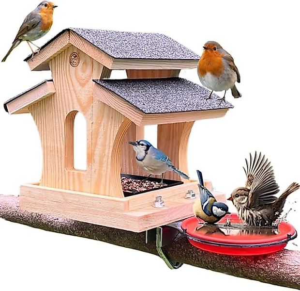 Stafeco Vogelhaus Vogelfutterhaus für Balkon und Garten Futterhaus Handarbe günstig online kaufen